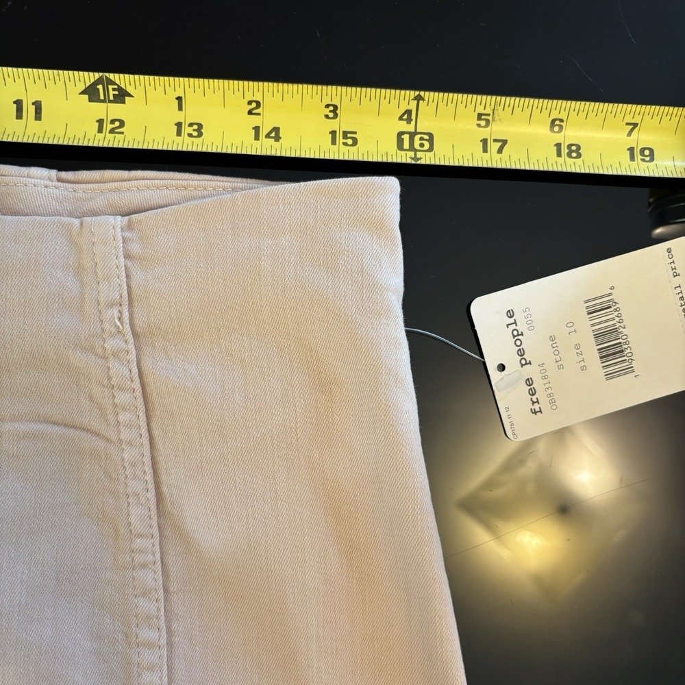 NEW Free People Modern Femme Mini Skirt 10 Light Pink Denim Boho - Picture 5 of 6